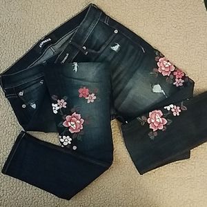 Express Floral Skinny Jeans
